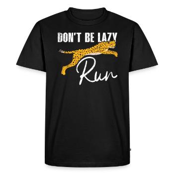Don't Be Lazy Run Wildlife Zookeeper Cheetah - Men's Premium Organic T-Shirt - black - Front - Nico (187cm)
