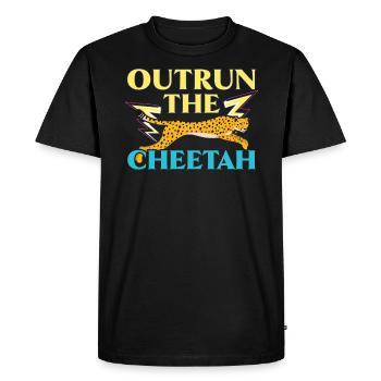 Outrun The Cheetah Wildlife Animal Zookeeper - Men's Premium Organic T-Shirt - black - Front - Nico (187cm)