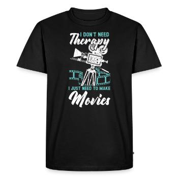 Je n’ai pas besoin de thérapie, j’ai juste besoin de faire des films - T-shirt Premium bio Homme - noir - Devant - Nico (187cm)