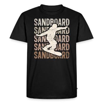 Sandboard rétro Sanboarder Boardsport Sandboarding - T-shirt Premium bio Homme - noir - Devant - Nico (187cm)
