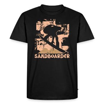 Rétro Sandboard Sanboarder Boardsport Sandboarding - T-shirt Premium bio Homme - noir - Devant - Nico (187cm)