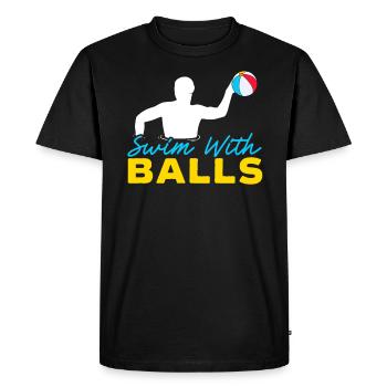 Swim With Balls Inflatable Sphere Water Ball - Men's Premium Organic T-Shirt - black - Front - Nico (187cm)
