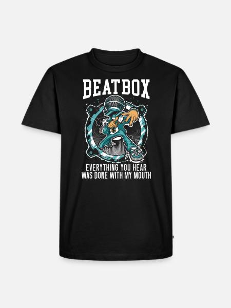 Beatbox Alles wat je hoort is gedaan met mijn mond - Mannen Premium Bio T-shirt - zwart