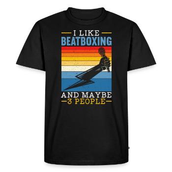 J'aime le beatboxing et peut-être 3 personnes Beatboxer - T-shirt Premium bio Homme - noir - Devant - Nico (187cm)