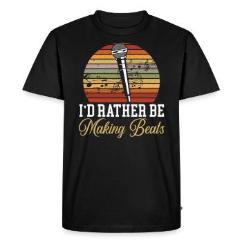 I'd Rather Be Making Beats Beatboxing Beatbox - Men's Premium Organic T-Shirt - black - Front - Nico (187cm)