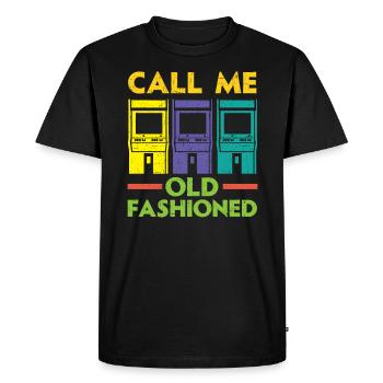 Call Me Old Fashioned Arcade Gamer Video Game - Men's Premium Organic T-Shirt - black - Front - Nico (187cm)
