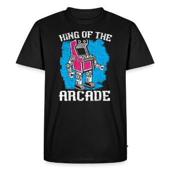 King Of The Arcade Gaming Video Game Player Gamer - Men's Premium Organic T-Shirt - black - Front - Nico (187cm)