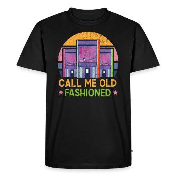 Call Me Old Fashioned Arcade Gamer Video Game - Men's Premium Organic T-Shirt - black - Front - Nico (187cm)