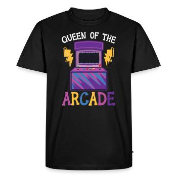Queen Of The Arcade Gaming Video Game Player Gamer - Men's Premium Organic T-Shirt - black - Front - Nico (187cm)