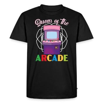 Queen Of The Arcade Gaming Video Game Player Gamer - Men's Premium Organic T-Shirt - black - Front - Nico (187cm)
