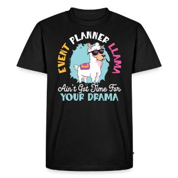 Planificateur d’événements Llama N’a pas le temps pour votre drame - T-shirt Premium bio Homme - noir - Devant - Nico (187cm)