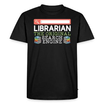 Bibliothécaire Le livre original de la bibliothèque du moteur de recherche - T-shirt Premium bio Homme - noir - Devant - Nico (187cm)