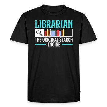 Bibliothécaire Le livre original de la bibliothèque du moteur de recherche - T-shirt Premium bio Homme - noir - Devant - Nico (187cm)