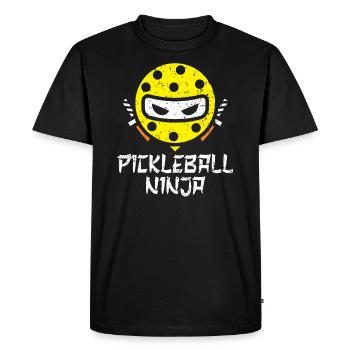 Pickleball Ninja Paddle Sport Pickleball Joueur - T-shirt Premium bio Homme - noir - Devant - Nico (187cm)