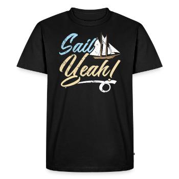 Voile oui Capitaine de navire Marin Marin Marin Nautique - T-shirt Premium bio Homme - noir - Devant - Nico (187cm)