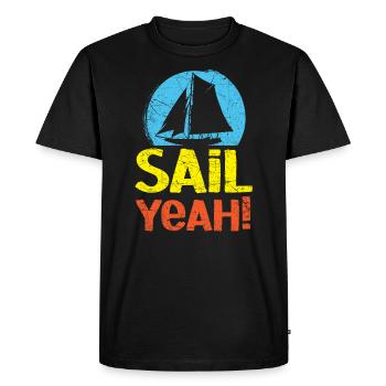 Voile oui Capitaine de navire Marin Marin Marin Nautique - T-shirt Premium bio Homme - noir - Devant - Nico (187cm)
