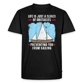 Capitaine de navire Marin Marin Nautisme Voile - T-shirt Premium bio Homme - noir - Devant - Nico (187cm)