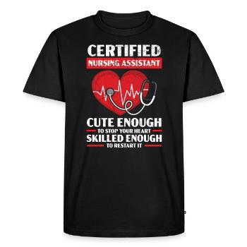 Certified Nursing Assistant Medical Hospital - Men's Premium Organic T-Shirt - black - Front - Nico (187cm)