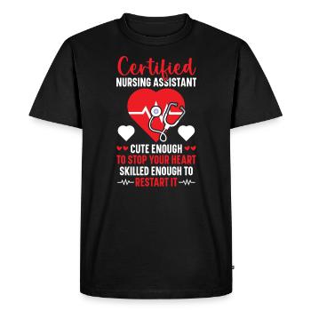 Certified Nursing Assistant Medical Hospital - Men's Premium Organic T-Shirt - black - Front - Nico (187cm)