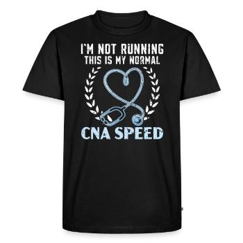 Je n’exécute pas C’est ma vitesse CNA normale - T-shirt Premium bio Homme - noir - Devant - Nico (187cm)