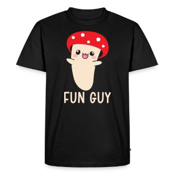 Fun Guy Champignon Mycologie Recherche de nourriture Chasse aux morilles - T-shirt Premium bio Homme - noir - Devant - Nico (187cm)