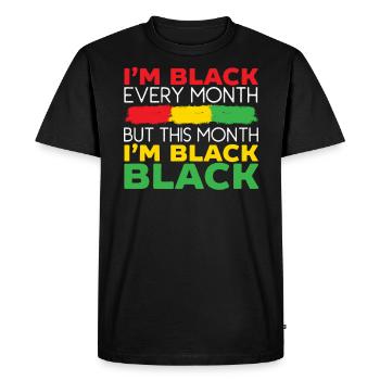 Noir tous les mois mais ce mois-ci je suis noir noir - T-shirt Premium bio Homme - noir - Devant - Nico (187cm)