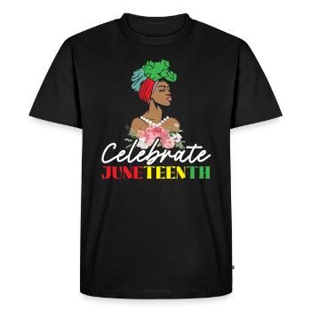 Célébrez juneteenth Mois de l’histoire des Noirs - T-shirt Premium bio Homme - noir - Devant - Nico (187cm)