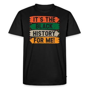 C’est l’histoire des Noirs pour moi Afro-Américain - T-shirt Premium bio Homme - noir - Devant - Nico (187cm)