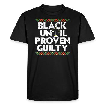 Noir jusqu’à preuve du contraire Mélanine Black Pride - T-shirt Premium bio Homme - noir - Devant - Nico (187cm)