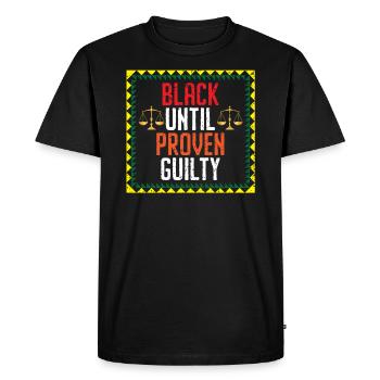 Noir jusqu’à preuve du contraire Mélanine Black Pride - T-shirt Premium bio Homme - noir - Devant - Nico (187cm)