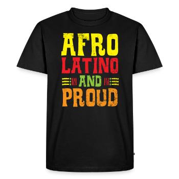Afro Latino And Proud Black History Month - Men's Premium Organic T-Shirt - black - Front - Nico (187cm)