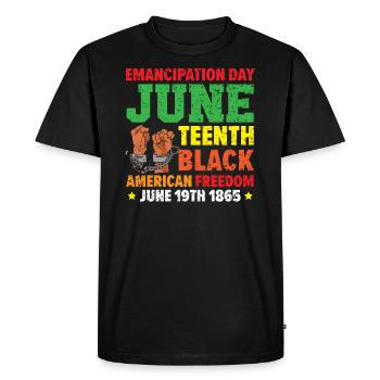Juneteenth Mois de l’histoire des Noirs afro-américains - T-shirt Premium bio Homme - noir - Devant - Nico (187cm)