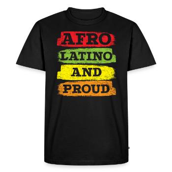 Afro Latino And Proud Black History Month - Men's Premium Organic T-Shirt - black - Front - Nico (187cm)