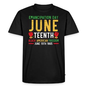 Juneteenth Mois de l’histoire des Noirs afro-américains - T-shirt Premium bio Homme - noir - Devant - Nico (187cm)