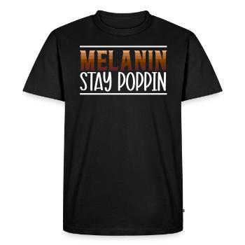 Melanin Stay Poppin Mois de l’histoire des Noirs Noirité - T-shirt Premium bio Homme - noir - Devant - Nico (187cm)