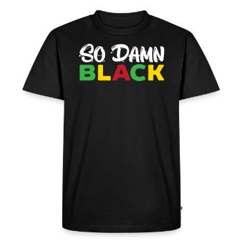 Alors Foutu Mois de l’histoire des Noirs Mélanine afrocentrique - T-shirt Premium bio Homme - noir - Devant - Nico (187cm)