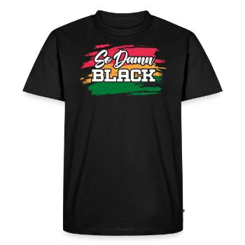 Alors Foutu Mois de l’histoire des Noirs Mélanine afrocentrique - T-shirt Premium bio Homme - noir - Devant - Nico (187cm)