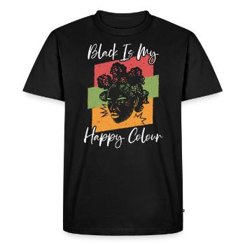 Le noir est ma couleur heureuse mélanine afro-américaine - T-shirt Premium bio Homme - noir - Devant - Nico (187cm)