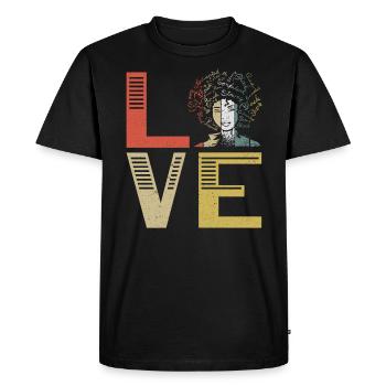 Afrocentrique Mois de l’histoire des Noirs Fierté noire - T-shirt Premium bio Homme - noir - Devant - Nico (187cm)