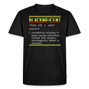 Black And Proud Black History Month Black Pride - Men's Premium Organic T-Shirt - black - Front - Nico (187cm)
