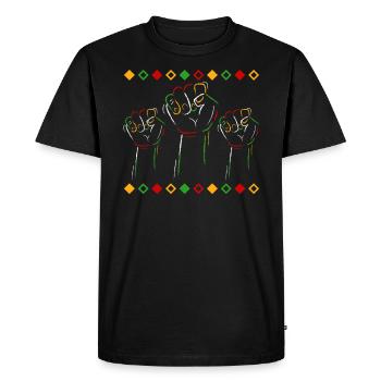 Mois de l’histoire des Noirs et des Noirs Afrocentrique - T-shirt Premium bio Homme - noir - Devant - Nico (187cm)