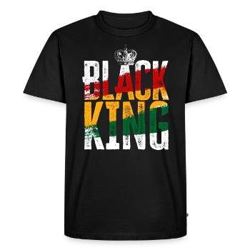 Black King Black History Month Black Pride - Men's Premium Organic T-Shirt - black - Front - Nico (187cm)