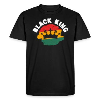 Black King Black History Month Black Pride - Men's Premium Organic T-Shirt - black - Front - Nico (187cm)