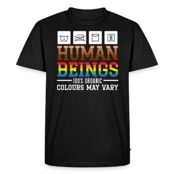 Human Beings Colours May Vary Black History Month - Men's Premium Organic T-Shirt - black - Front - Nico (187cm)