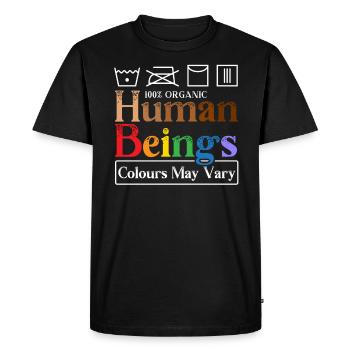 Human Beings Colours May Vary Black History Month - Men's Premium Organic T-Shirt - black - Front - Nico (187cm)