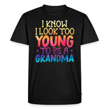 J’ai l’air trop jeune pour être grand-mère grand-mère - T-shirt Premium bio Homme - noir - Devant - Nico (187cm)