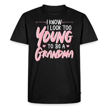J’ai l’air trop jeune pour être grand-mère grand-mère - T-shirt Premium bio Homme - noir - Devant - Nico (187cm)
