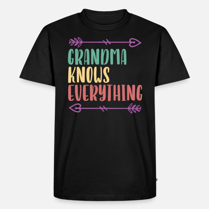 Oma weiß alles Großmutter Großmutter - Männer Premium Bio T-Shirt - Schwarz