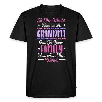 Vous êtes la meilleure grand-mère du monde - T-shirt Premium bio Homme - noir - Devant - Nico (187cm)