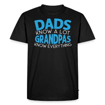 Dads Knows A Lot Grandpa Knows Everything - Men's Premium Organic T-Shirt - black - Front - Nico (187cm)